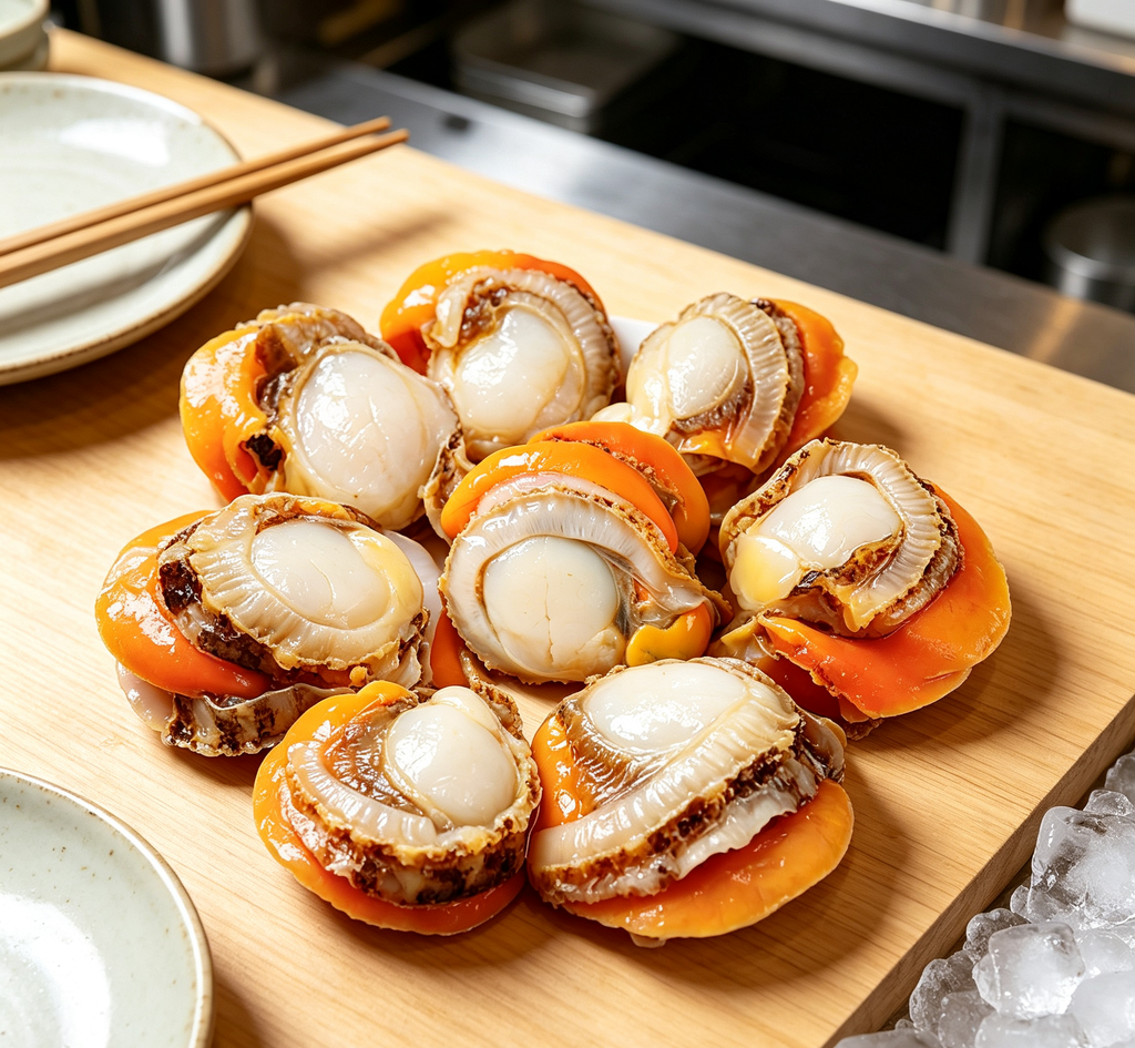Fresh shellfish with pale meat and bright orange tones (photo 2 of 3)