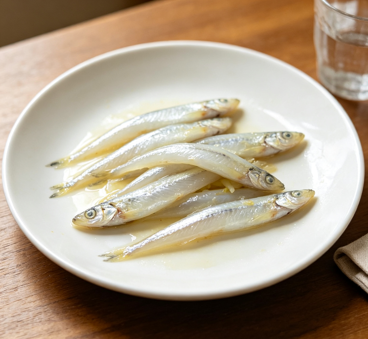 Small silvery whole fish arranged for cooking (photo 2 of 3)